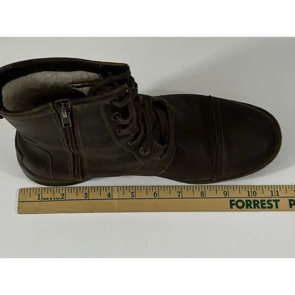 UGG Ashbury Boots Women's 9 Brown Leather Waterproof Lace-Up Wool Lined Combat - Picture 11 of 12